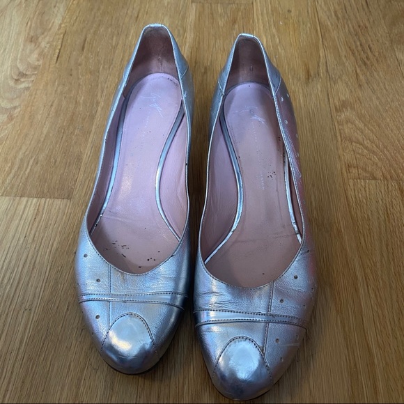 Giuseppe Zanotti Silver Kitten Heels 40.5 - Picture 3 of 10